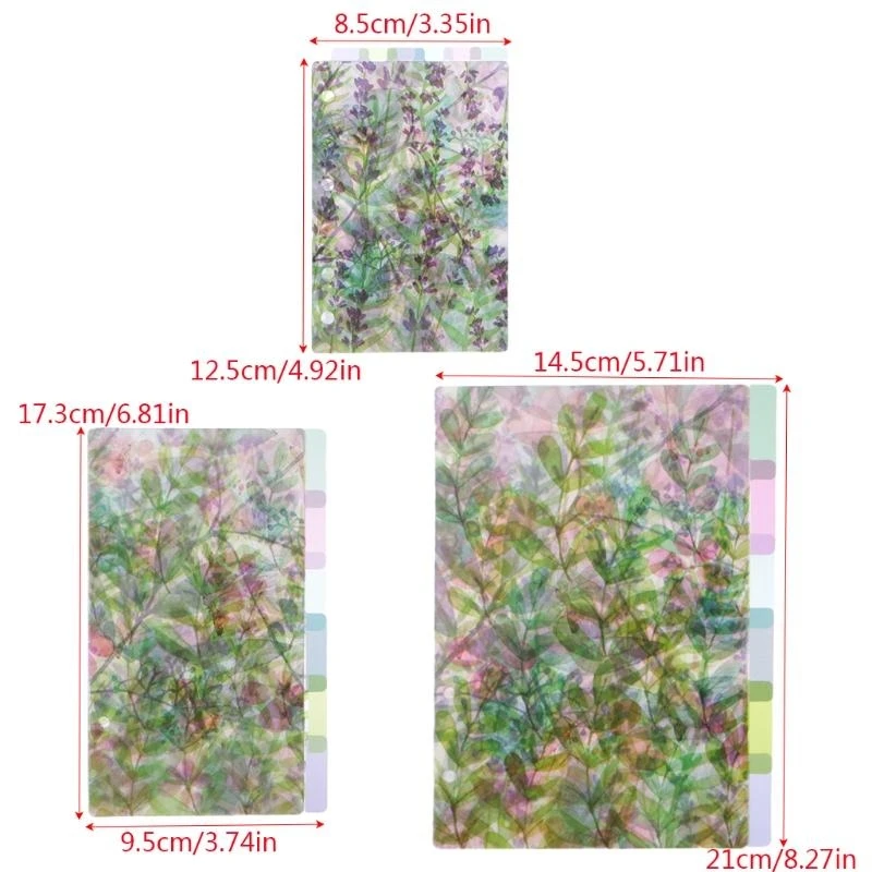 Catoon Clear Divider Index Pages 6-Holes Binder 용 분류 된 분류
