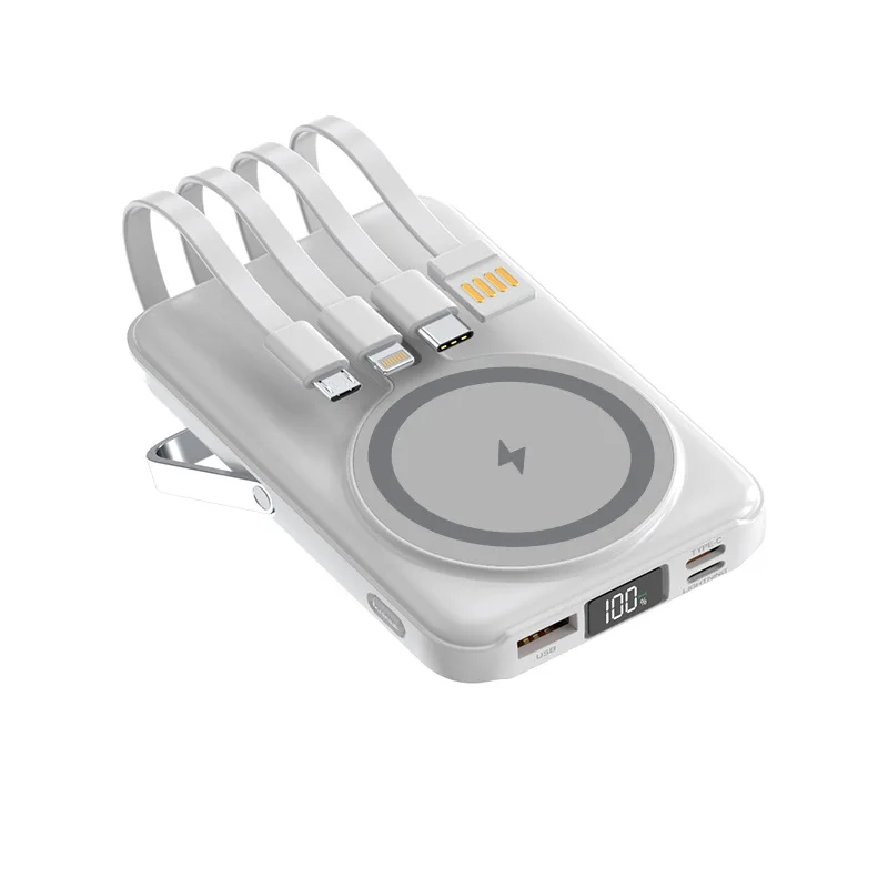 New 200000mAh Magnetic Wireless Power Bank with Phone Holder Portable Charger Fast Charging Battery for IPhone Magsafe PowerBank