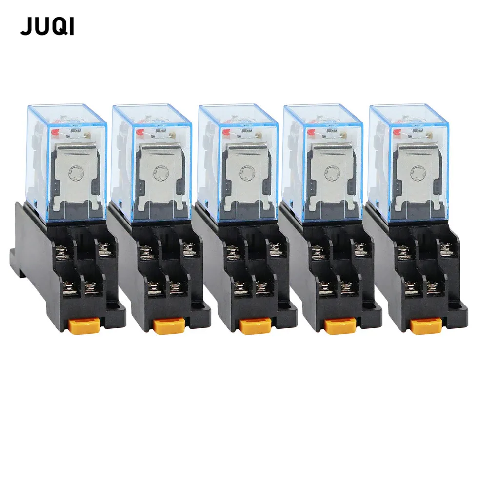 

5PCS LY2NJ HH62P HHC68A-2Z Electronic Micro Electromagnetic Relay 10A 8PIN Coil DPDT With Socket AC 12V24V36V48V110V220V380V