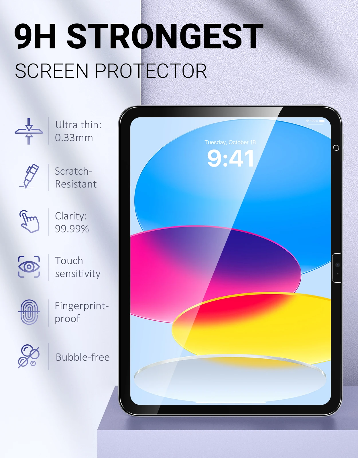 Dual Pack Anti-Scratch Screen Protector with Rounded Edges