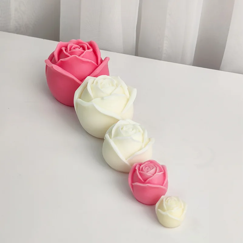 4 Size Rose Silicone Moulds for Valentine\'s Day Ready to Put Rose Gift Chocolate Cake Moulds Candle Moulds Gypsum Resin Moulds