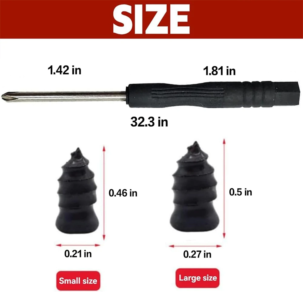 20PCS 타이어 수리 세트 실리콘 나사 진공 타이어 수리 못 고무 나사 스크루드라이버 빠른 셀프 서비스 타이어 수리 도구