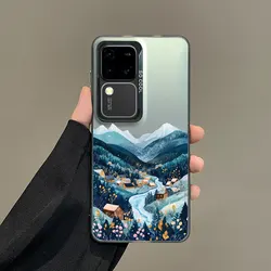 Norwegian Scenery Shockproof Phone Case with Laser - Engraved Design - Samsung S24 Plus (CH - Black NWFG 1)