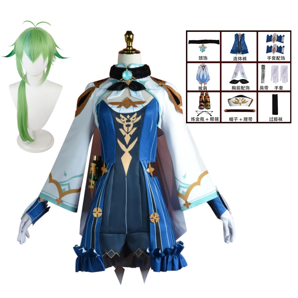 

Anime Genshin Impact Game Original God Cos Sucrose Halloween Christmas Cosplay Costume JK Uniform Costume Cos