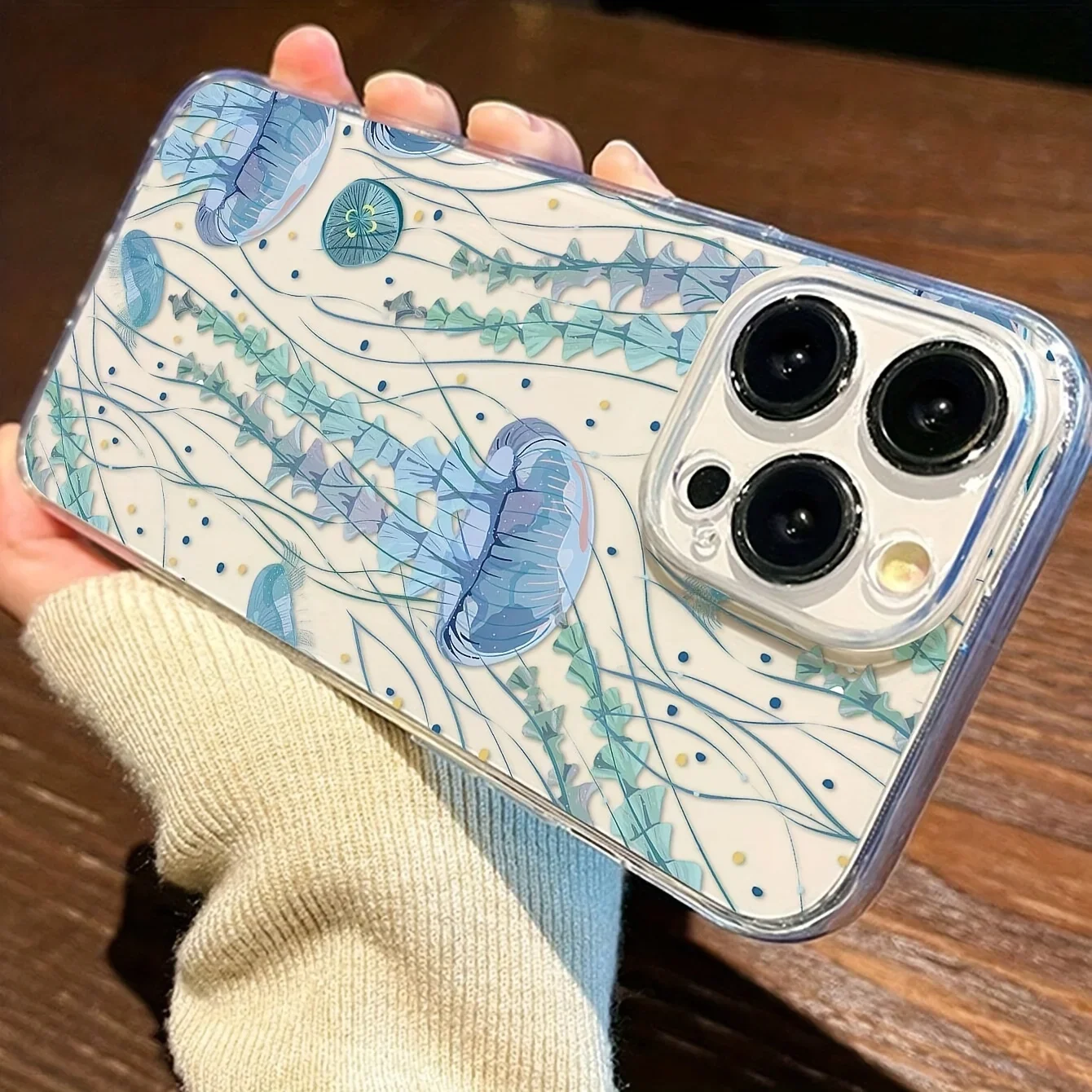 Jellyfish-Themed Soft Transparent TPU Phone Case