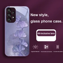 Golden Ginkgo Leaves Tempered Glass Phone Case - Samsung S24 Pro (JSMZ - BJ2502244)