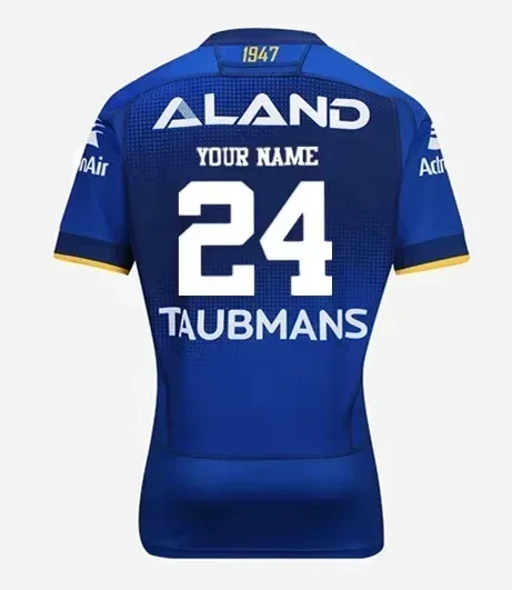 thumbnail image 1 of Camiseta de rugby de local/visitante Parramatta Eels 2024 - Talla para hombre: S-XXXL (nombre y número personalizados impresos), 1 of 5
