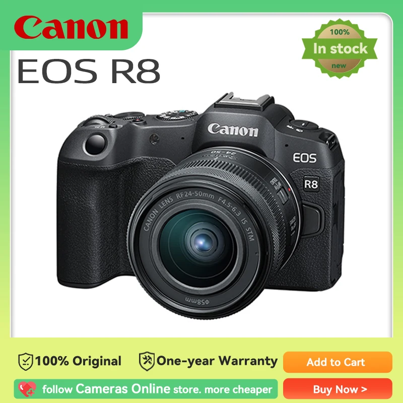 Canon EOS R8 Full-Frame Mirrorless Camera Compact Digital Camera Professional 26.2MP 4K Video Vlog Photography New Original