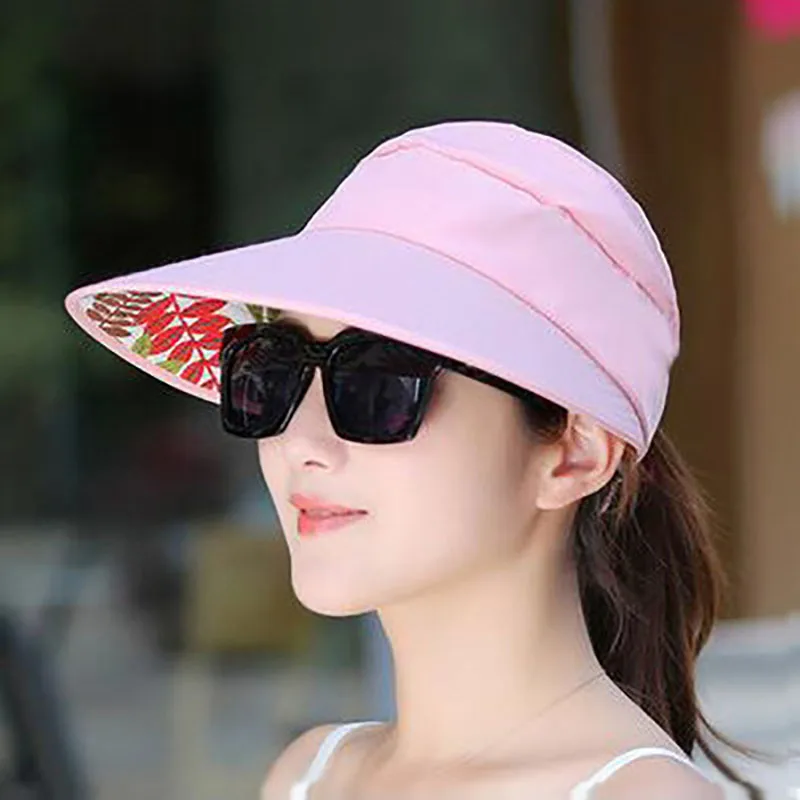 Sun hats Women outdoor beach wide brim sun hat golf caps visor protection for women girl