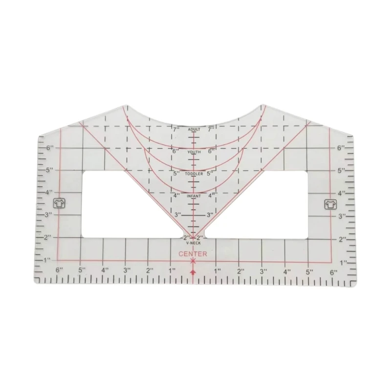 T-Shirt Ruler Guide for Vinyl Alignment, Acrylic T-Shirt Ruler to Center Design, T-Shirt Measurement Tool for Heat Press