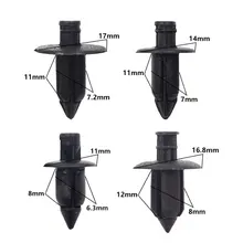  20x Car Plastic Fairing Rivet Setting Panel Fastener Clips 4 Size Mix Push Pin Auto Fastener 6mm 7mm 8mm Interior 