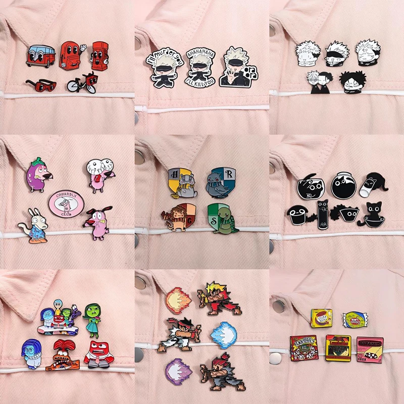 Animal Brooch 4-7PCS/SET Cartoon Badge Cute Animal Jewelry Decoration Fashion Clothing Accessories