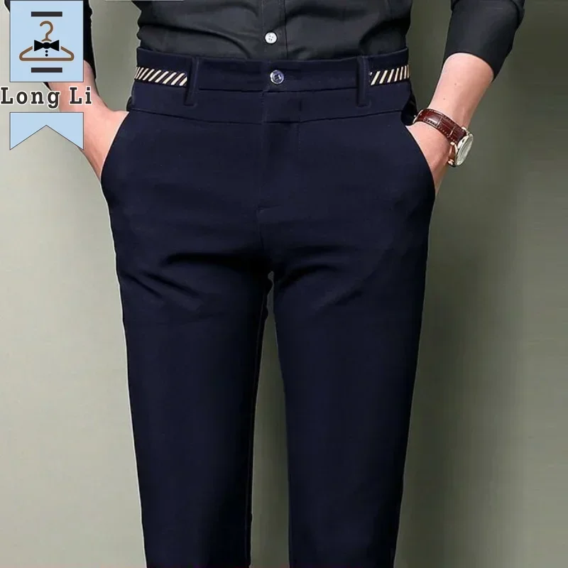 Men Stretch Suit Trousers Office Non-Ironing Slim Fit Bridegroom Suits Wedding Business Pants stretch pants business pants suit pants men pants