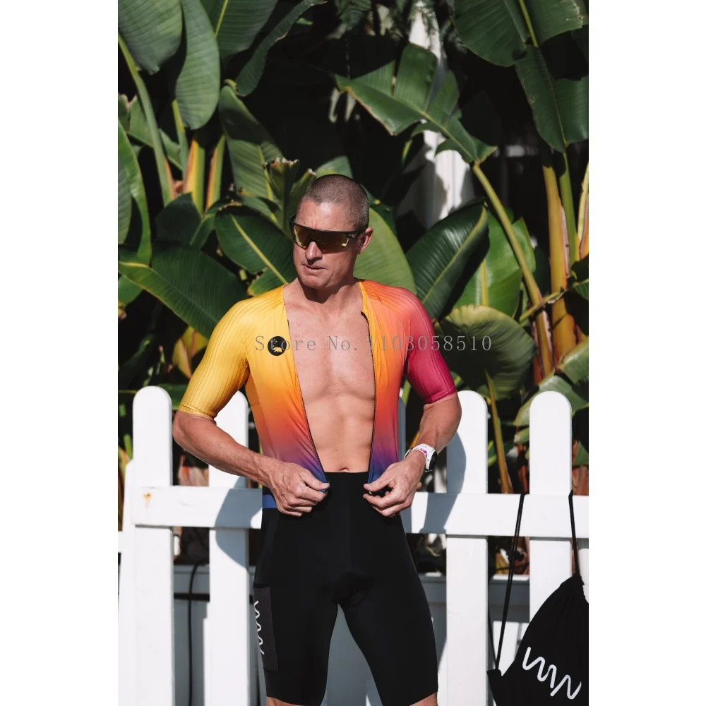 Cycling Suit Wyn Republic Triathlon Suit Men Cycling Short Sleeve Quick Dry Jumpsuit Trisuit skinsuit Bicycle Equipment Mono Ciclismo Hombre