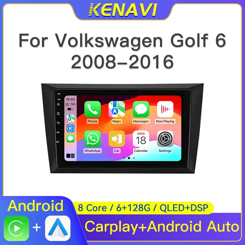 

2 Din Android Car Stereo Radio для VW Volkswagen Golf 6 2008 2009 2010 2011 2012 2013 2014 2015 2016 Мультимедийный видеоплеер Навигация GPS Carplay Авторадио Головное устройство 2 din Без DVD