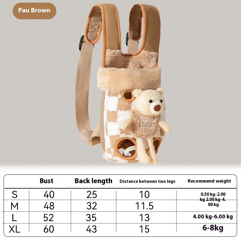 Cartoon Cute Bear Dog Chest Bag Cat Bag Go Out Carrying Dog Backpack Spring/summer Small Pet Supplies