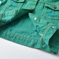 Veste en Denim Décontractée à Manches sulfpour Garçon et Fille, Manteau d'Extérieur Déchiré, Vêtements d'Automne et d'Hiver, de Printemps, pour Enfant de 1 à 7 ans 3