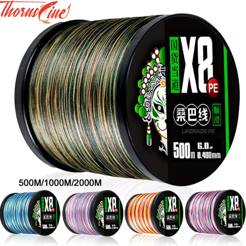 

THORNSLINE Saltwater Multifilament X8 Line 8 Threads Braided Fishing Line 1000M 2000M 16-98LB Carp Fly Wire From Japan PE Line