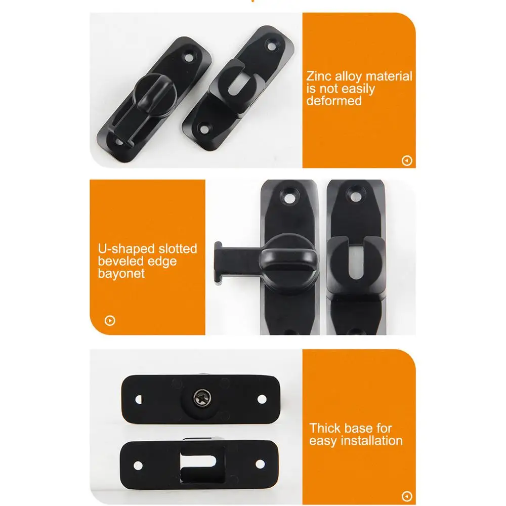 Description Picture 6 of itemSliding Door Window Latch Hardware Flat Opening Buckle No-Punch Swing Door Lock Buckle For Garden Bathroom Cabinet Window