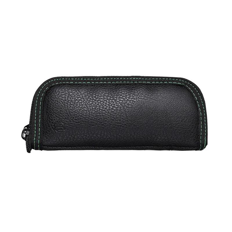 EDC Leather zipper storage bag Soft leather fabric Oxford flannelette quick opening storage bag for external wear belt 6
