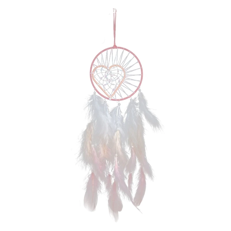 

Dream Catcher Heart Feather Dreamcatcher Ornament Wall Hanging Bedroom Romantic M6CE
