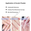 Clear White Pink Color Acrylic Dust Powder Pigments for DIY Acrylic Manicure Nail Tips System Materials 2