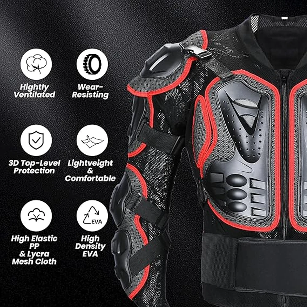 Motocross Armor Motorcycle Jacket Men Body Wear-Resistant Anti-Drop Bicycle Racing Jacket Riding Motorbike Moto Protection