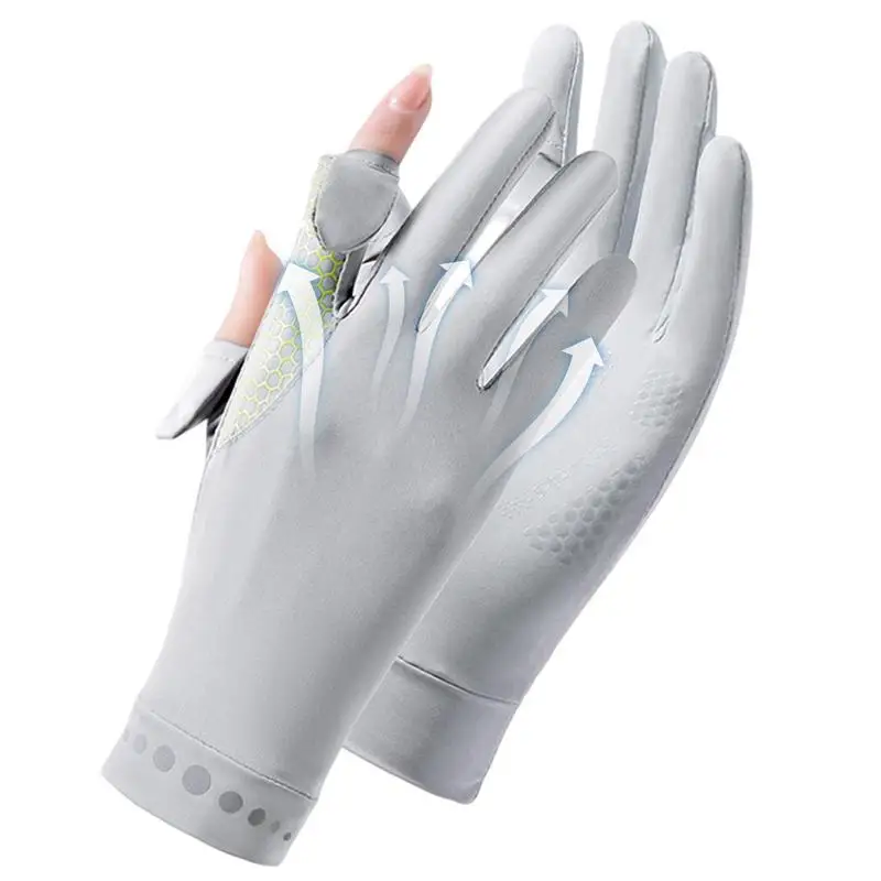 Sun Protection Gloves Flip fingers Anti Slip Women Summer Gloves