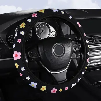 Coprivolante Auto con Stampa Floreale Antiscivolo Universale, Protezione per Volante, Accessori Interni