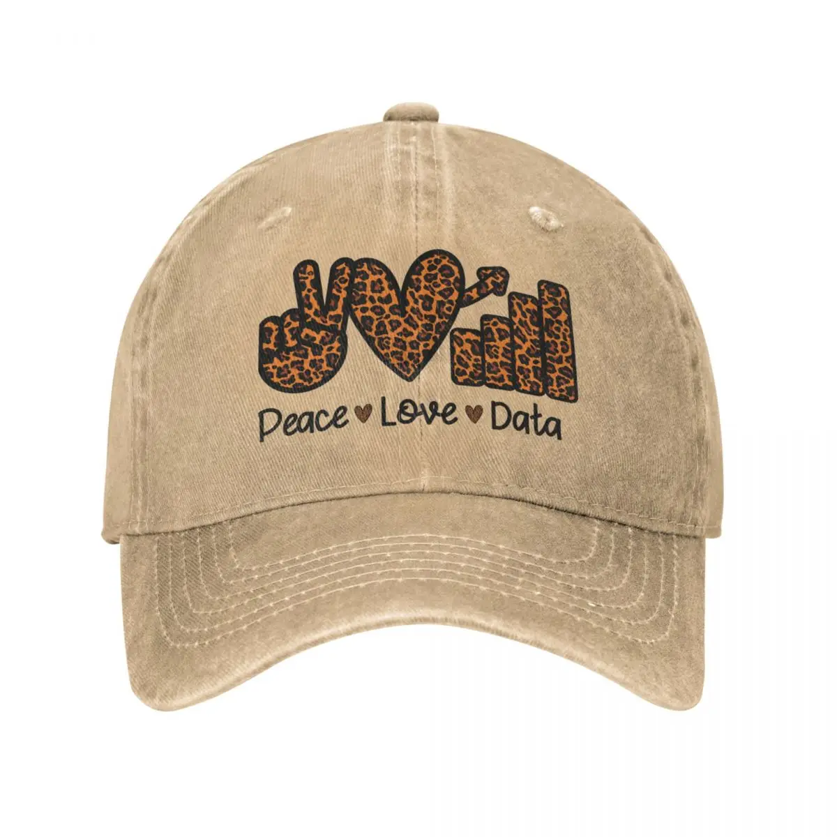 

Peace Love Data Leopard Data Analyst Science Gift Funny Data Scientist Cowboy Hat fluffy hat Women's hat Men's