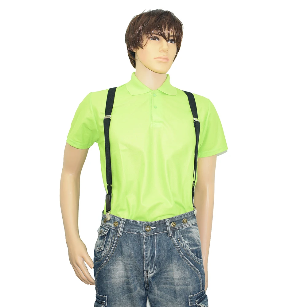 Adjustable Elastic Suspenders with Genuine Leather Detailing Lifestyle View