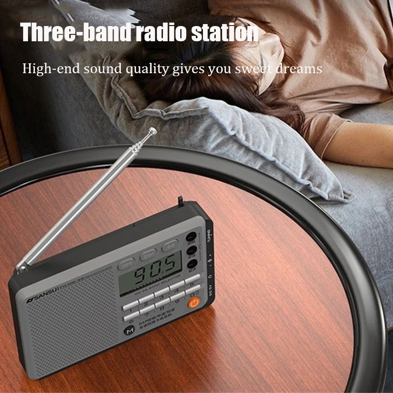Портативный полный диапазон радио FM AM SW радио приемник Мини Bluetooth динамик с подсветкой дисплей авто ручной поиск таймер сна