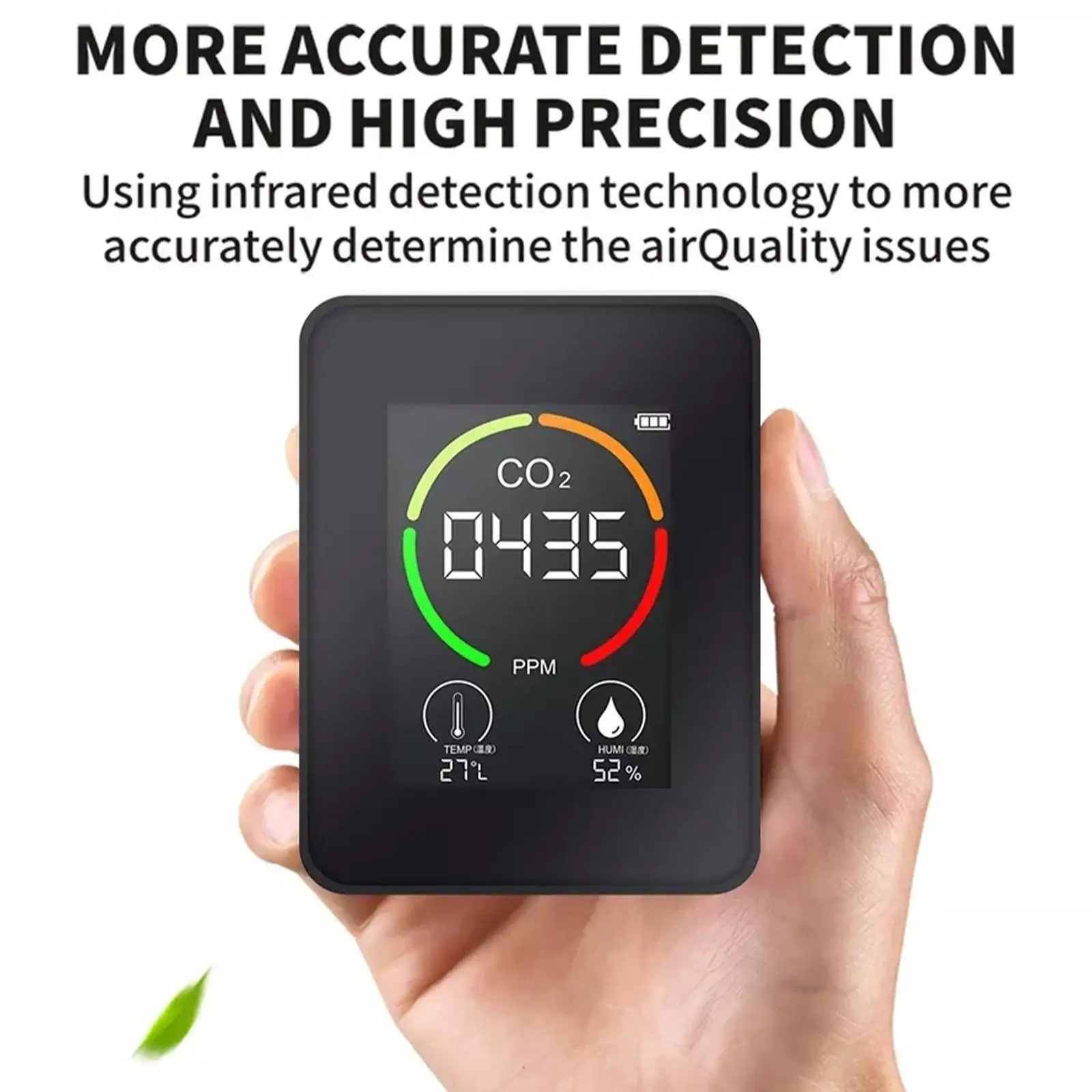 3 In 1 CO2 Meter PM2.5 Air Quality Monitor Digital Temperature Humidity Tester Carbon Monoxide Sensor Gas Leak Detector