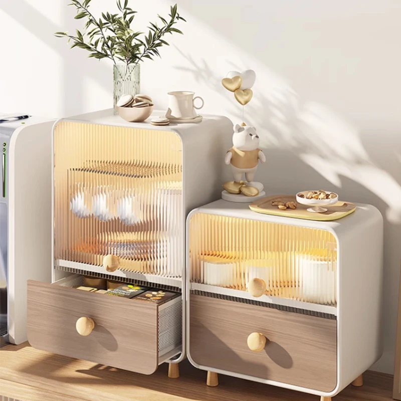 

Пыленепроницаемый стеллаж для хранения стаканов с искусственным шкафом для хранения офиса гостиной столовой, чайной комнаты, закусок, чашек для чая