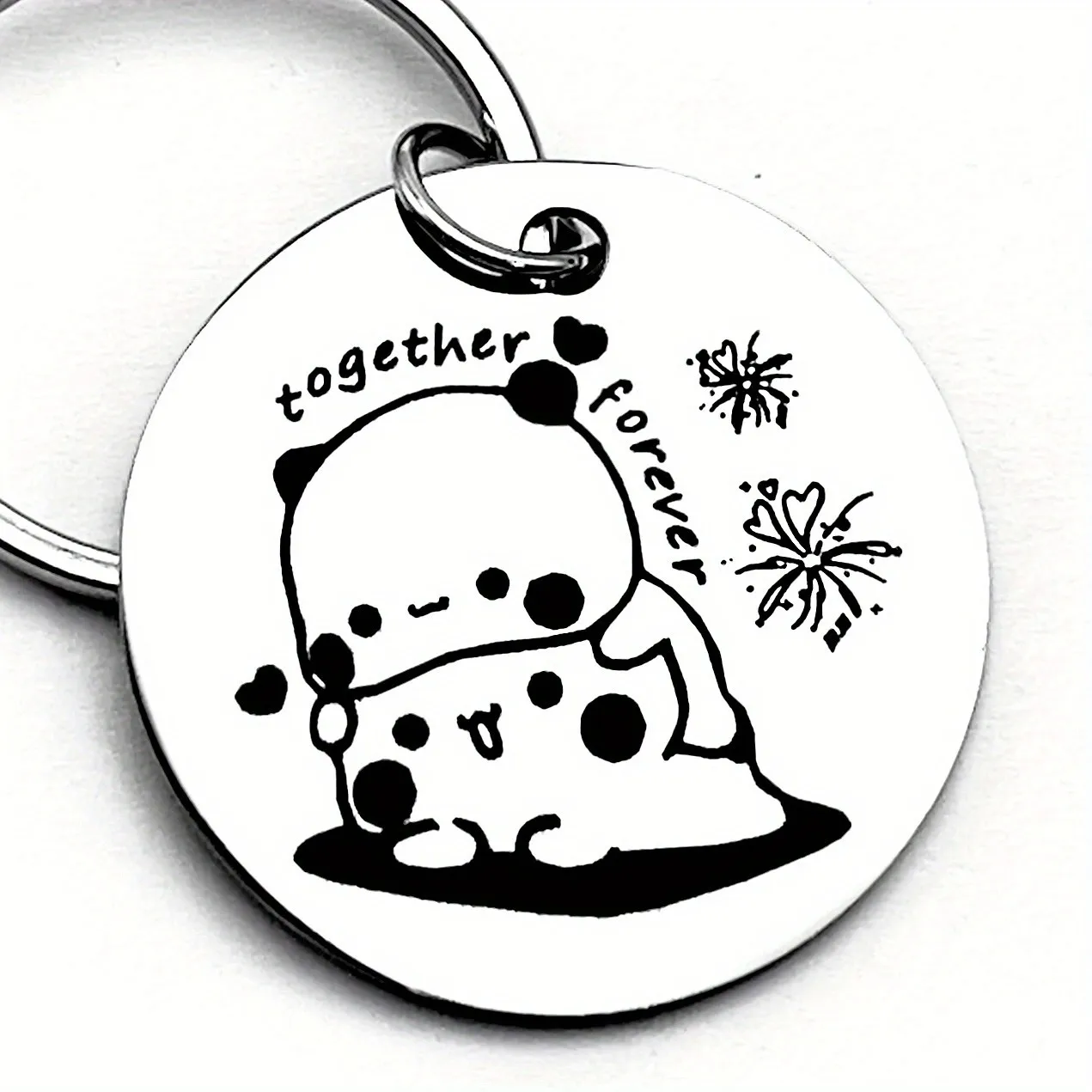 Love Bear Stainless Steel Keychain - Perfect Gift for Couples, Fashionable and Elegant Pendant Accessory