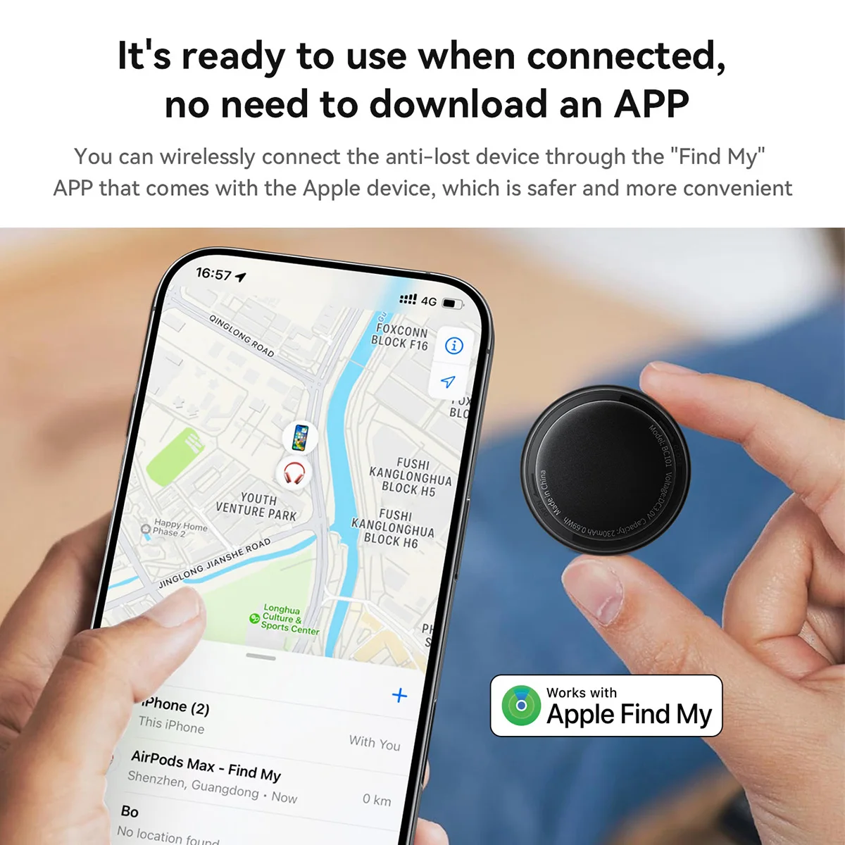 BC101 Anti-lose Tracker for Apple Airtag Replacemen with Find My Bluetooth GPS Tracker For Luggage IOS MFi Key Finder