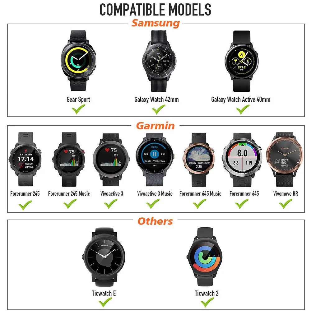 Premium Soft Silicone Smartwatch Wristband - Universal Fit
