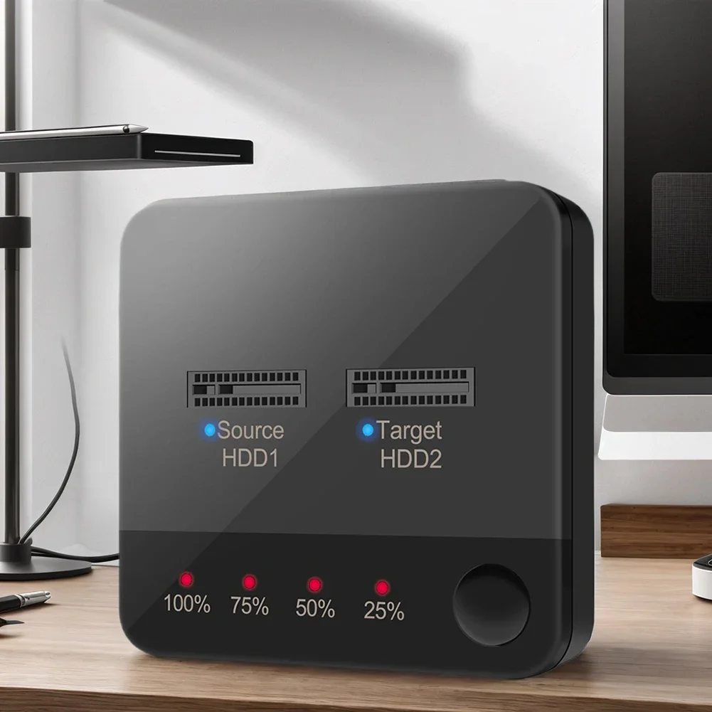 M.2 SATA/NVMe Dual-Bay Hard Drive Docking Station Offline Clone Docking Station Duplicator with LED Indicator M.2 SSD Duplicator