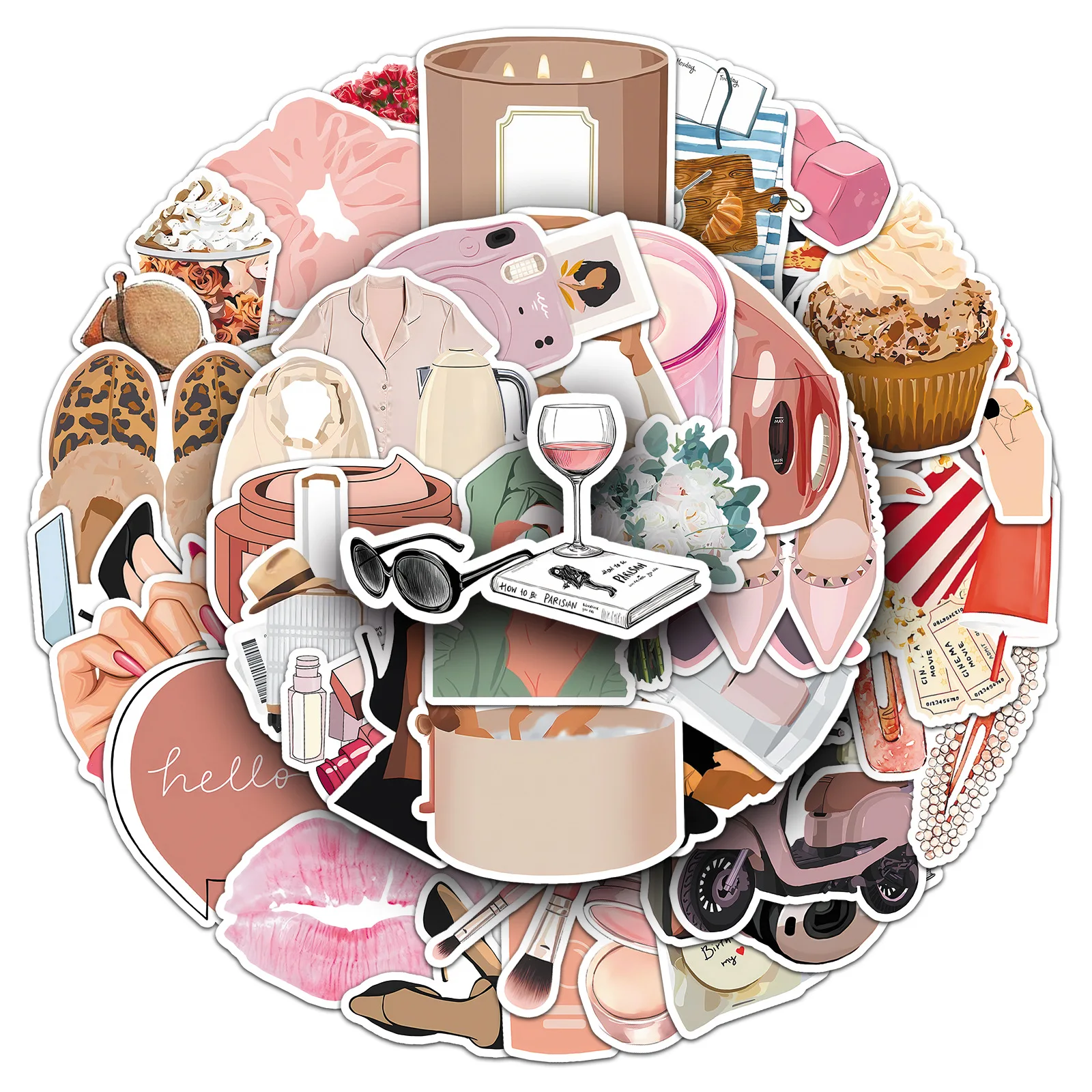 50/100PCS 도시 소녀 스티커 패션 방수 장식 DIY 수하물 전화 기타 스티커