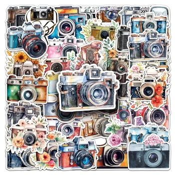 10/30/50pcs Cute Camera Cartoon Stickers decalcomanie estetiche Laptop bagaglio da viaggio telefono diario decorazione Sticker bambini classici giocattolo