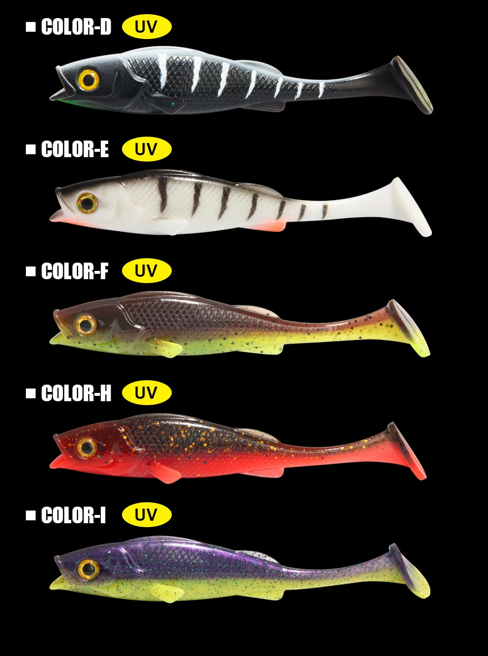 Spinpol Vigour Perch Fishing Lure 7cm 11cm 14cm Soft Bait Shad UV