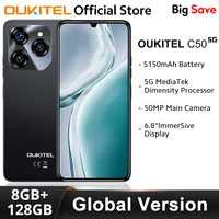 Oukitel C50 5G Smartphone Android 14 6.8“ HD Waterdrop Display 5150mAh 6GB+128GB Mobile phone 50MP+5MP Camera CellPhone 1