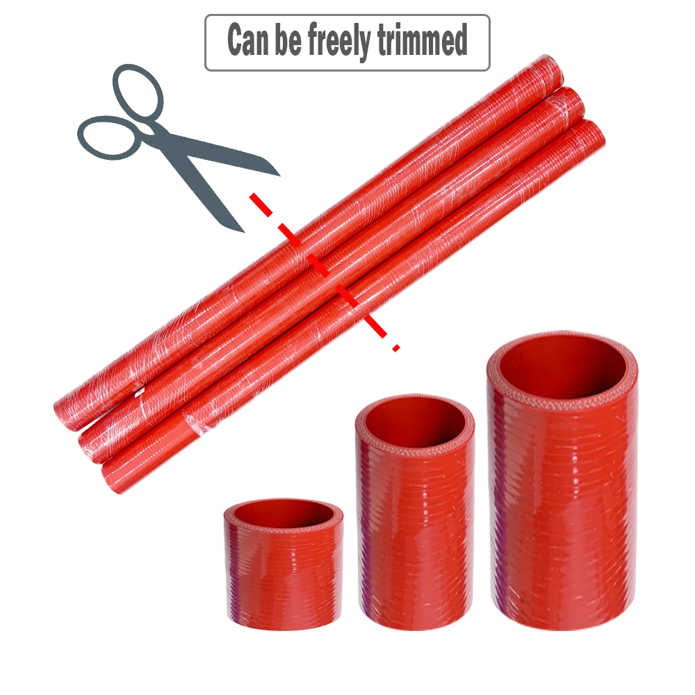 Tubo Silicone Auto X AUTOHAUX – Dritto, Diametro 51-57mm, Lunghezza 76mm, Nero/Rosso, Per Raffreddamento Motore