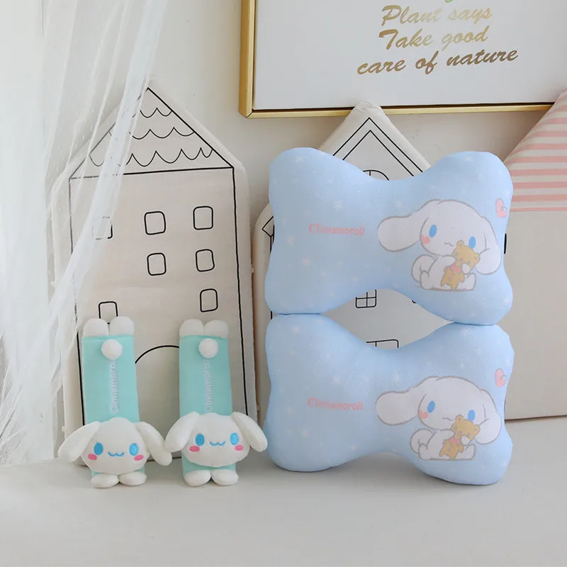 

Sanrio Kawaii Cinnamoroll Anime Car Headrest Auto Car Neck Cushion Support Neck Protector Automobiles Interior Rest Universal