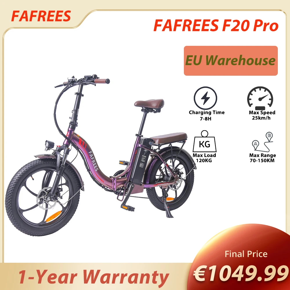 Fafrees F20 Pro Bici Elettrica Telaio Pieghevole Da 20 Pollici E-Bike Ingranaggi A 7 Velocità Con 18Ahbatteria 25 Km/H Velocità Massima 150Km Gamma Ma