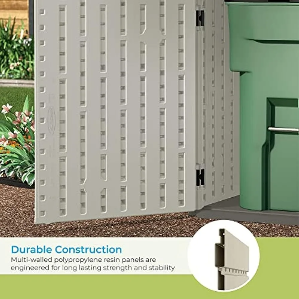 Suncast 5.9 ft. x 3.7 ft Horizontal Stow-Away Storage Shed Natural  Wood-like Outdoor Storage for Trash Cans and Yard Tools AliExpress