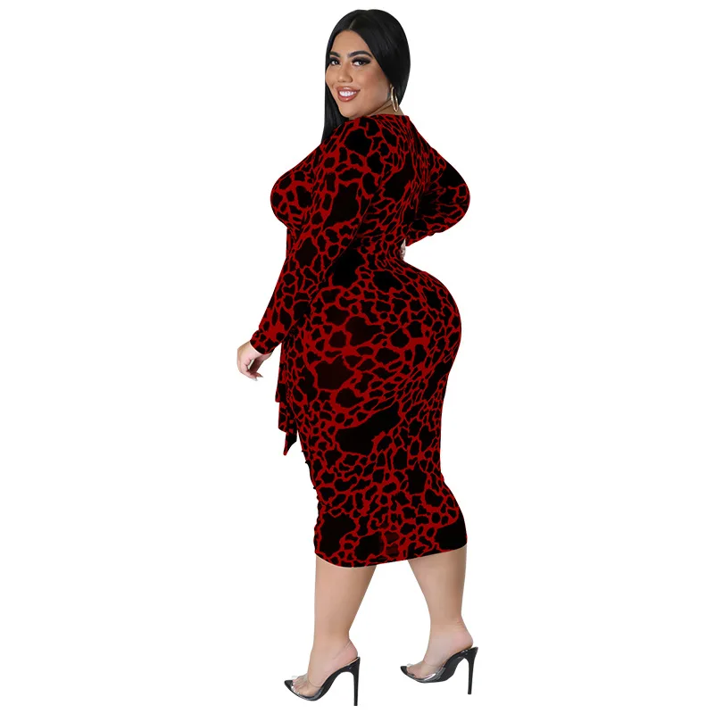 wmstar plus size camisas vestidos para mulher manga comprida impressão bodycon maxi vestido novo estilo escritório senhora atacado dropshipping