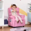 Kids Recliner Adjustable Armchair Sofa, Soft Sponge Cushion Accent Chair, Pink 2