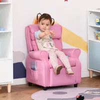 Kids Recliner Adjustable Armchair Sofa, Soft Sponge Cushion Accent Chair, Pink 2