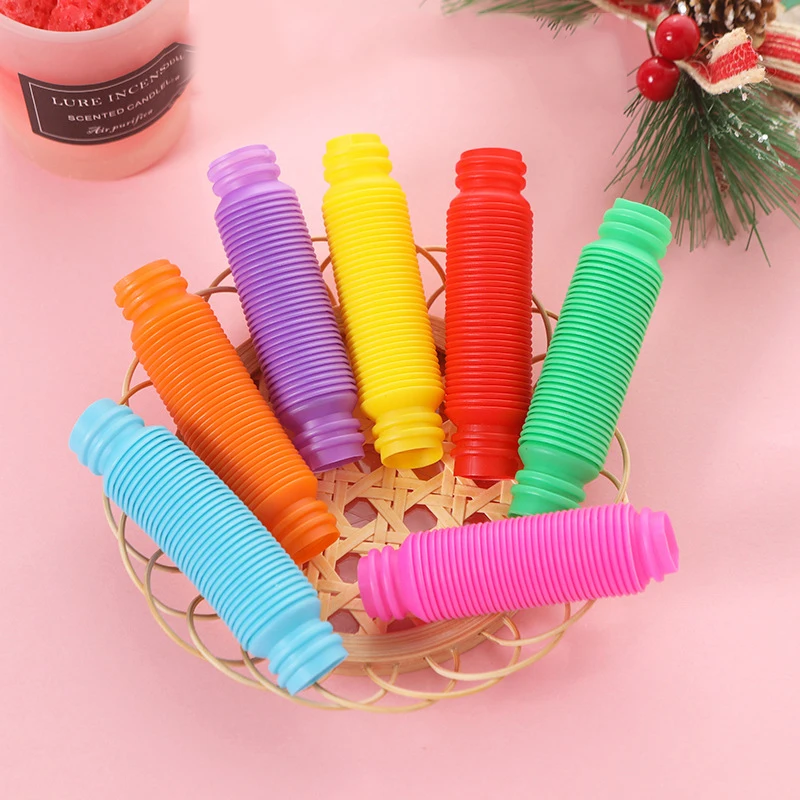 Mini Colorful Pop Tubes Pipe 10/60Pcs Fidget Sensory Antistress Toys For Kids Birthday Party Favors Pinata Filler Goodie Bags bubble tube toy,stress relief toys,fidget toys,party toys,toy gift filler